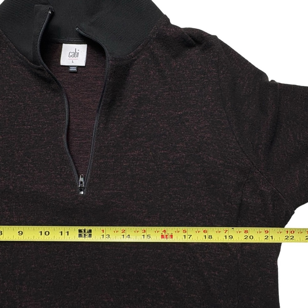 Cabi Brushed Knit Cuddle Dress L Soft Stretch 1/4 Zip Neck Black Red Knee Length - Picture 9 of 13